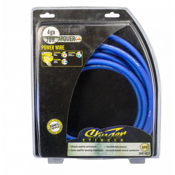 4GA PRO POWER WIRE: BLUE 20' BLISTER